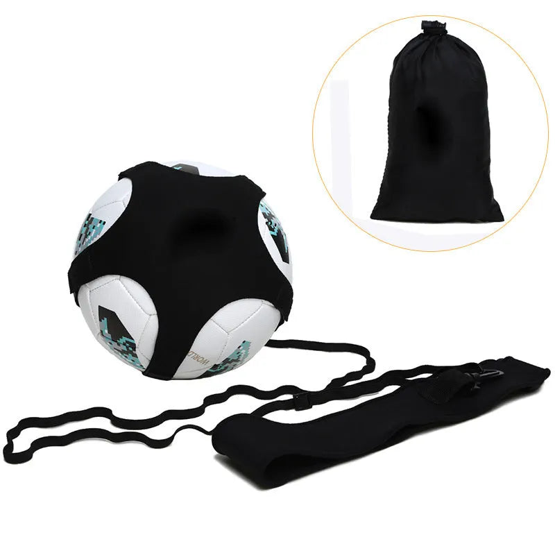 Black football juggling belt with rotating mechanism for training