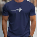 Men's loose fit short sleeve t-shirt with 3D letter graphic design in polyester blend fabric