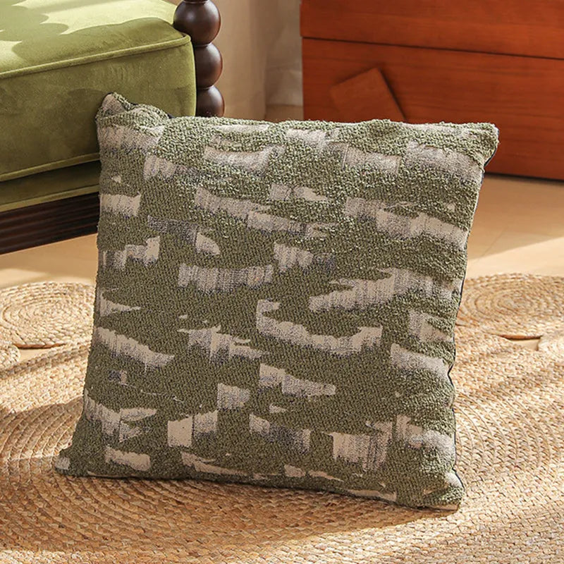 Nordic style jacquard cushion cover with retro floral pattern in 45x45cm size
