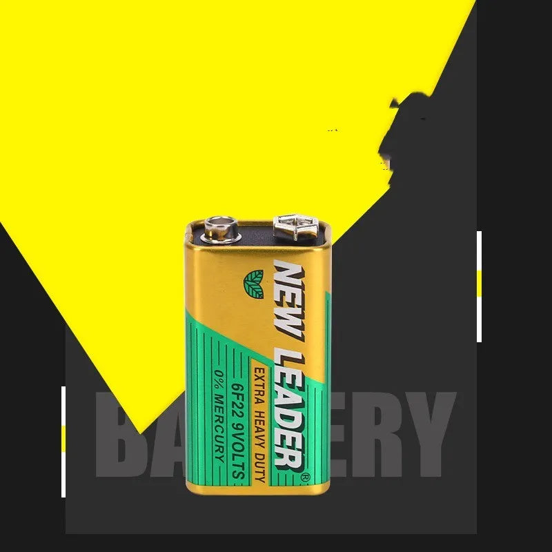 Xinlida 9V rectangular alkaline block battery with snap connectors, model 6F22.