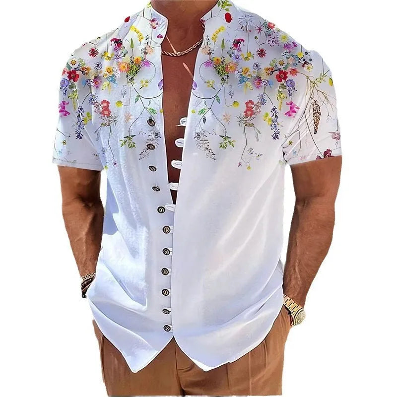 Youth short-sleeve cardigan with geometric 3D floral print in solid colour options