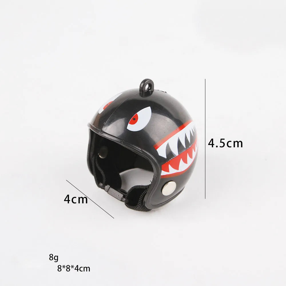 Adjustable PP plastic pet helmet for small chickens and birds with elastic bands and sponge lining