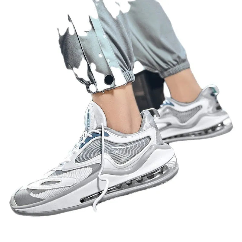 Men's height increasing casual shoes with air cushion technology in Space Black or Space White colours