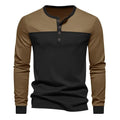 Henry collar casual long sleeve shirt in beaded twill polyester with colour matching details