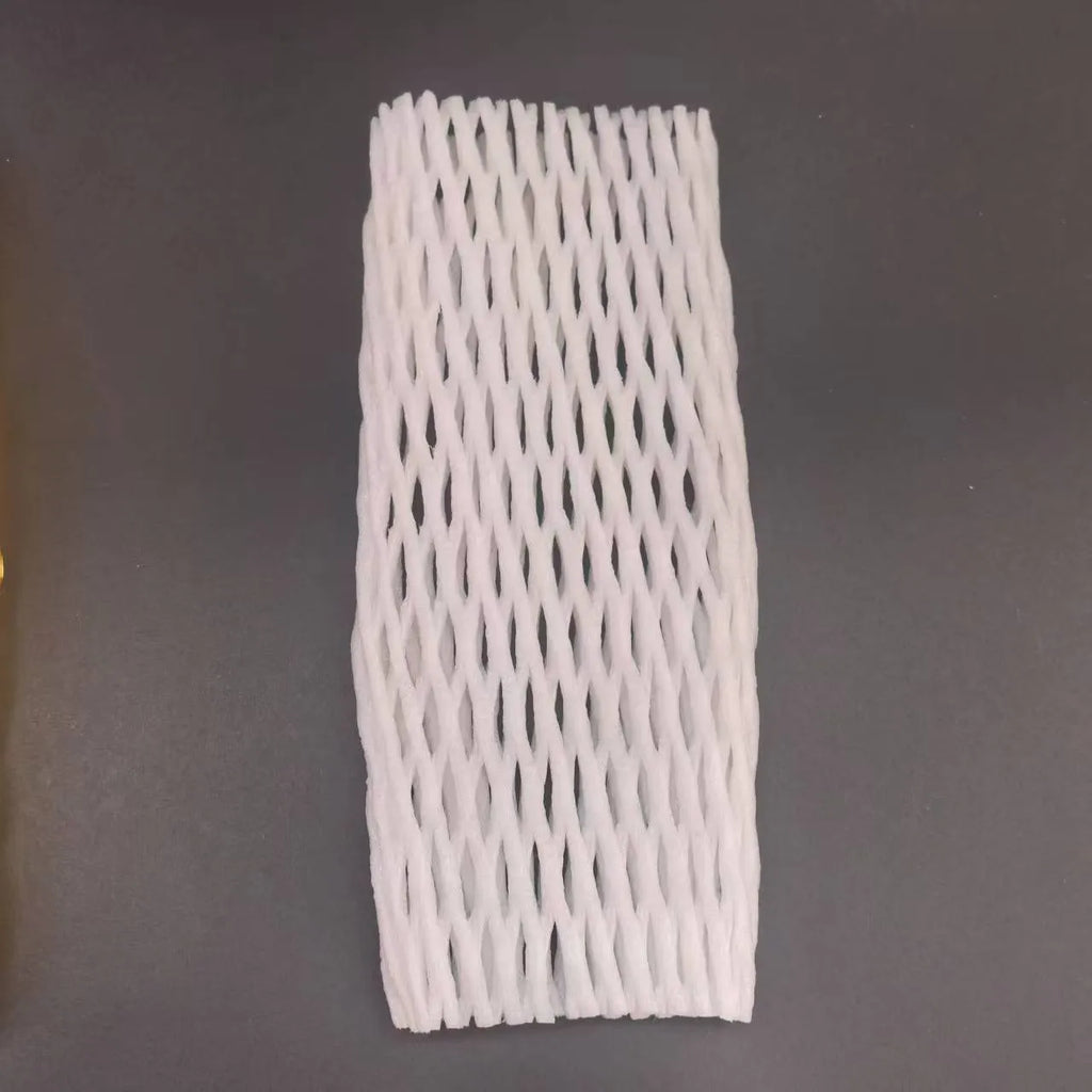White foam protective net cover pack showing multiple size options for packaging protection