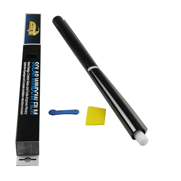Black PET car sun film roll 50x300cm with 80% heat insulation and UV protection