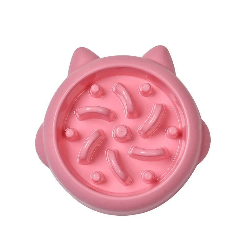 Green bone-shaped slow feeder dog bowl with internal ridges for anti-gulping.