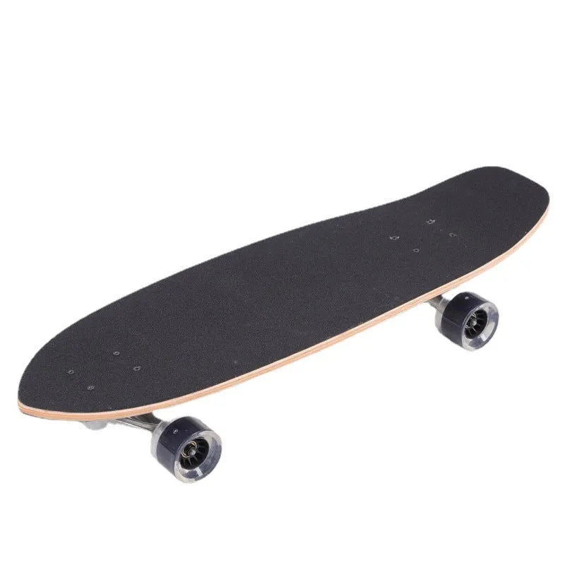 White 31-inch maple wooden street scooter skateboard complete set