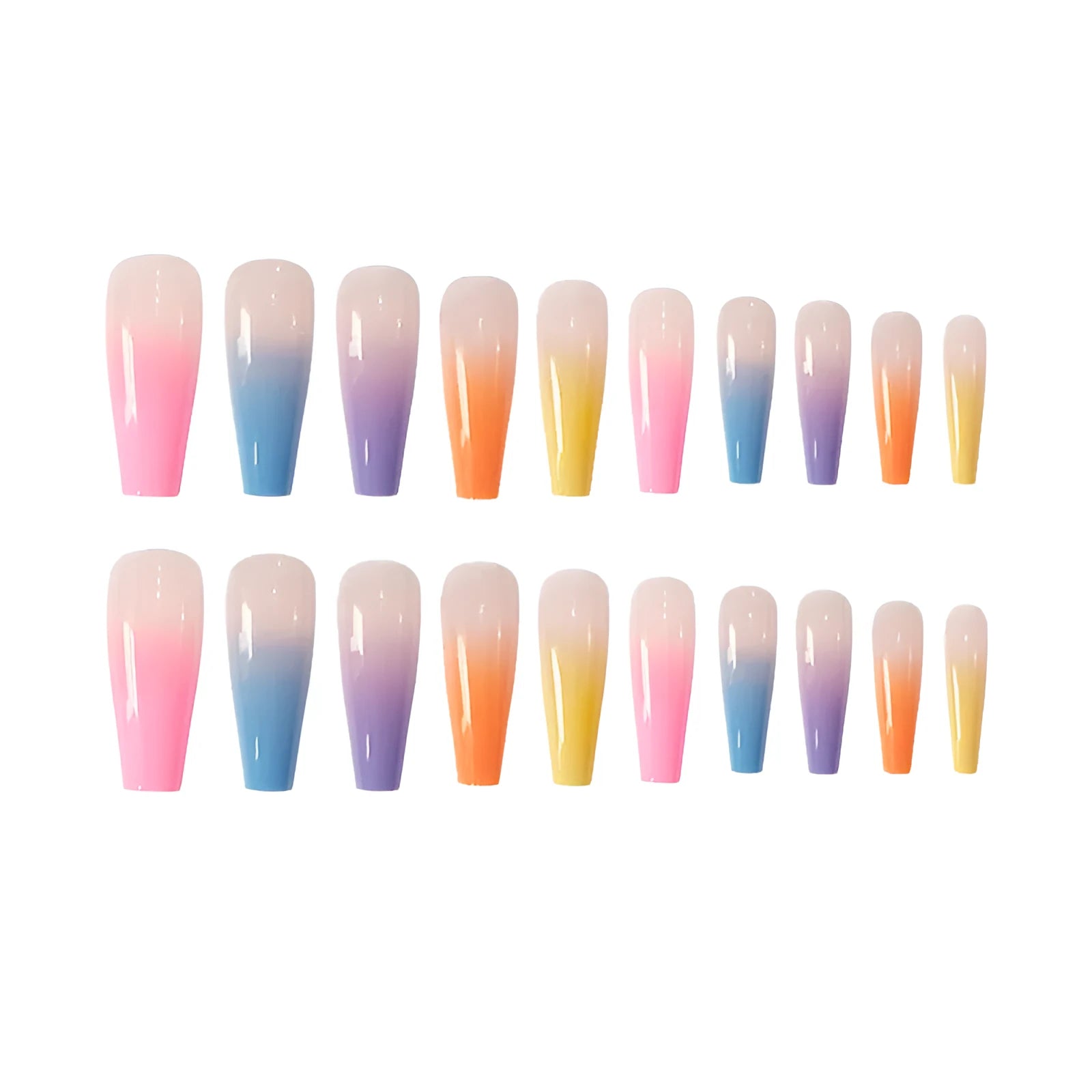 Flat head fake nail patch set in pointed short colour with durable ultra-thin finish for home manicure