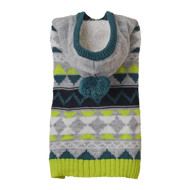 Classic diamond pattern pet sweater in acrylic knit fabric for dogs or cats
