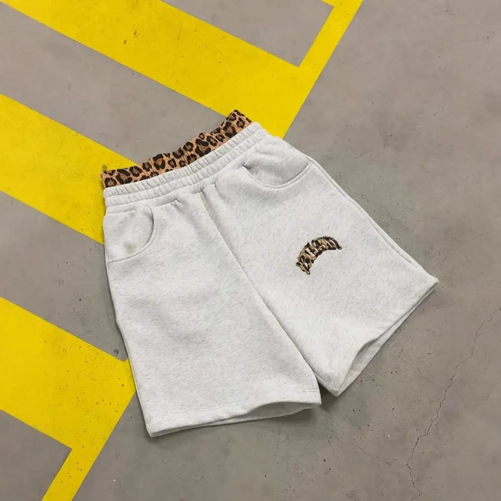 Men's patchwork double waist hip hop trousers in sweatshirt colour with elastic polyester fabric