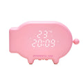 Blue and pink LED alarm clocks with temperature display and USB charging port