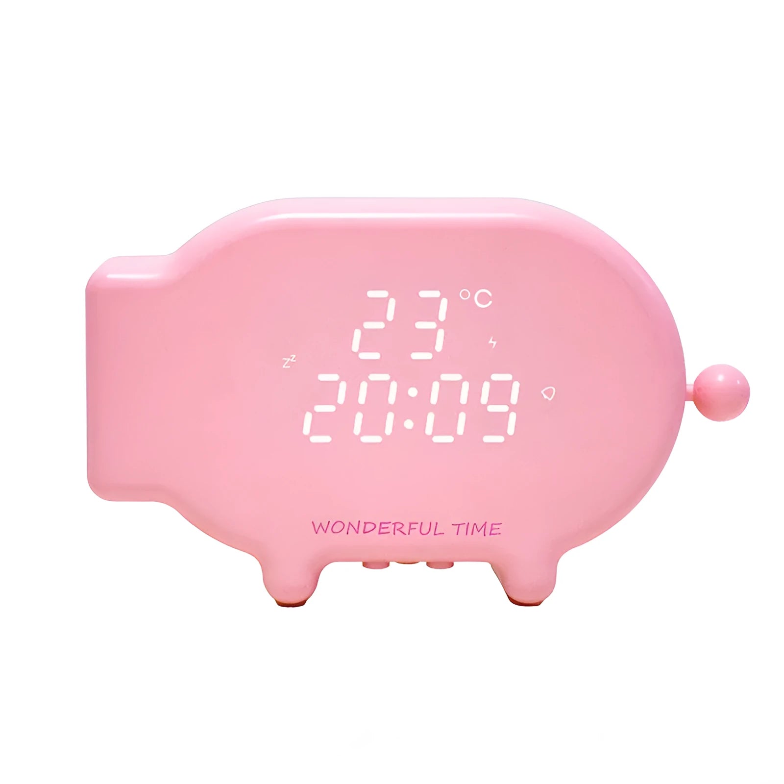 Blue and pink LED alarm clocks with temperature display and USB charging port