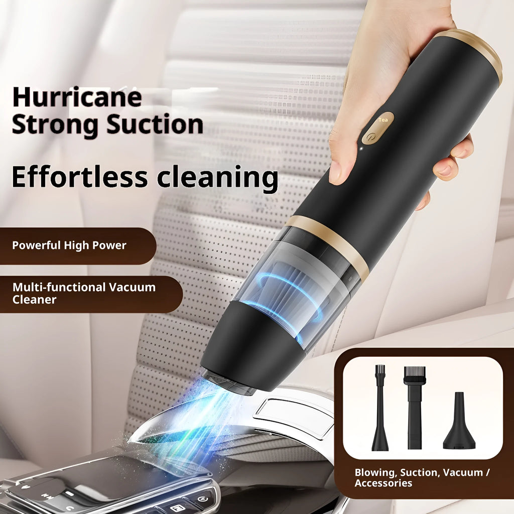 Car handheld vacuum cleaner with 5300pa suction and blowing dual-purpose, cordless charging design, available in black white green colours