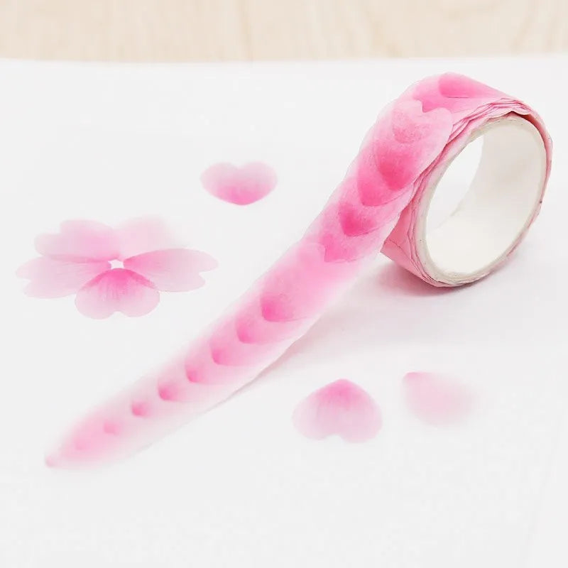 Clover pattern decorative paper tape roll showing blue, cherry blossom, mixed colour and violet options