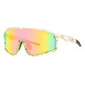 Colourful mountaineering goggles for climbing and snow sports on a neutral background.