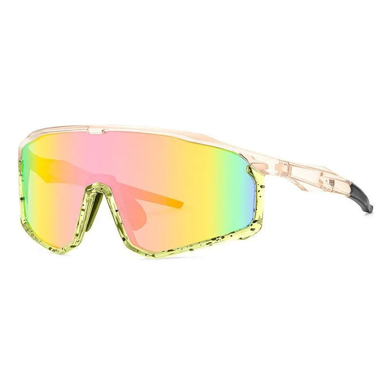 Colourful mountaineering goggles for climbing and snow sports on a neutral background.