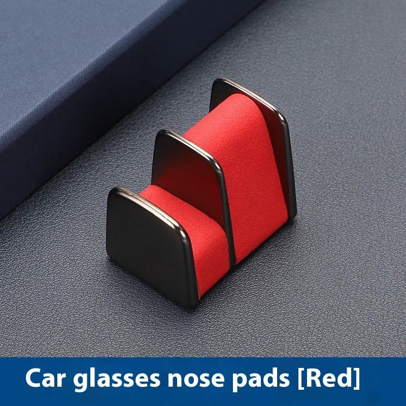 Zinc alloy leather car dashboard glasses clip in green, black, grey, or red colours