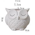 Handmade frosted owl ceramic flower pot for succulents, 11cm long by 9cm high.