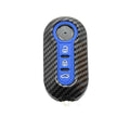 Fiat 500 Boyue key shell in ABS plastic available in black, dark blue, and red colours