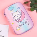 Square canvas stationery box with cartoon anime design in rabbit, dinosaur, or moon cat pattern