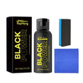 Automotive plastic refurbishment kit with 60ml bottle, sponge applicator, and microfibre cloth