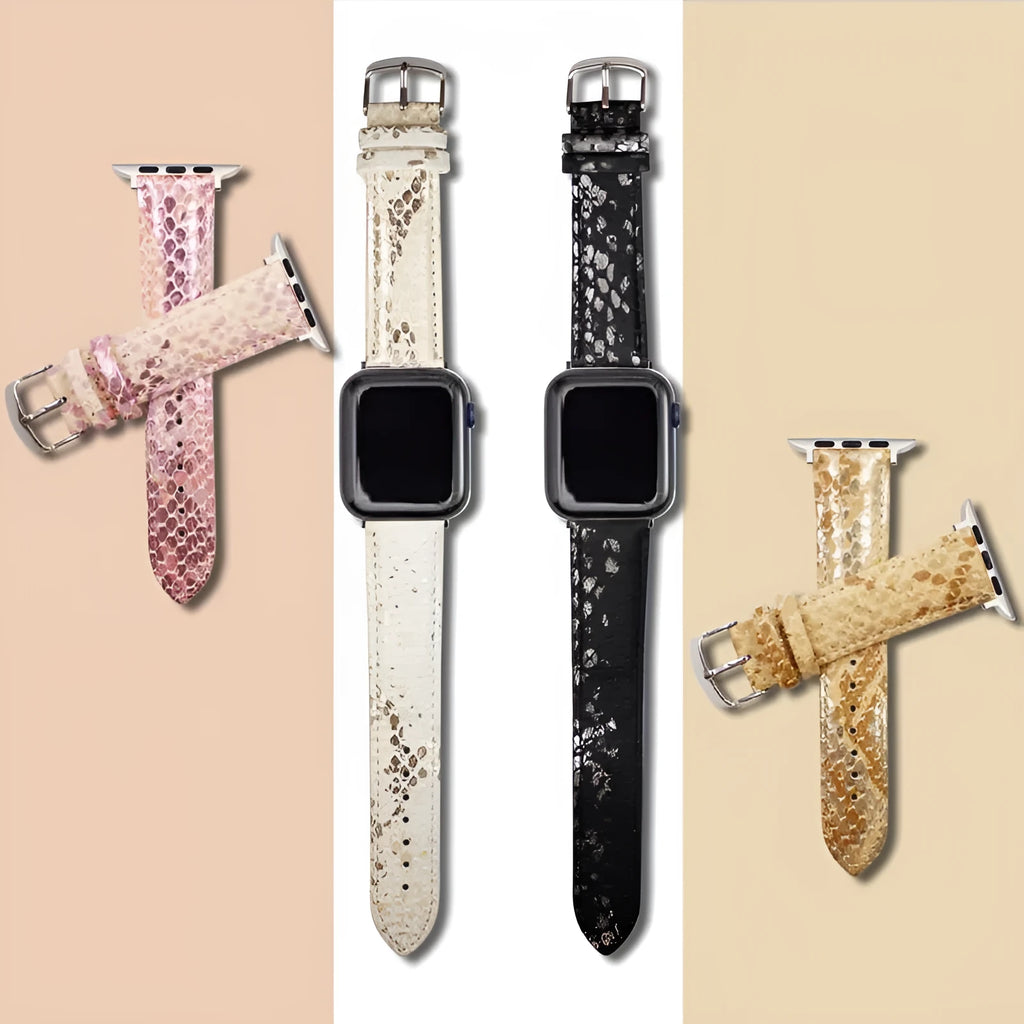 PU leopard print watch strap for Apple Watch 38mm and 42mm in a colour variant
