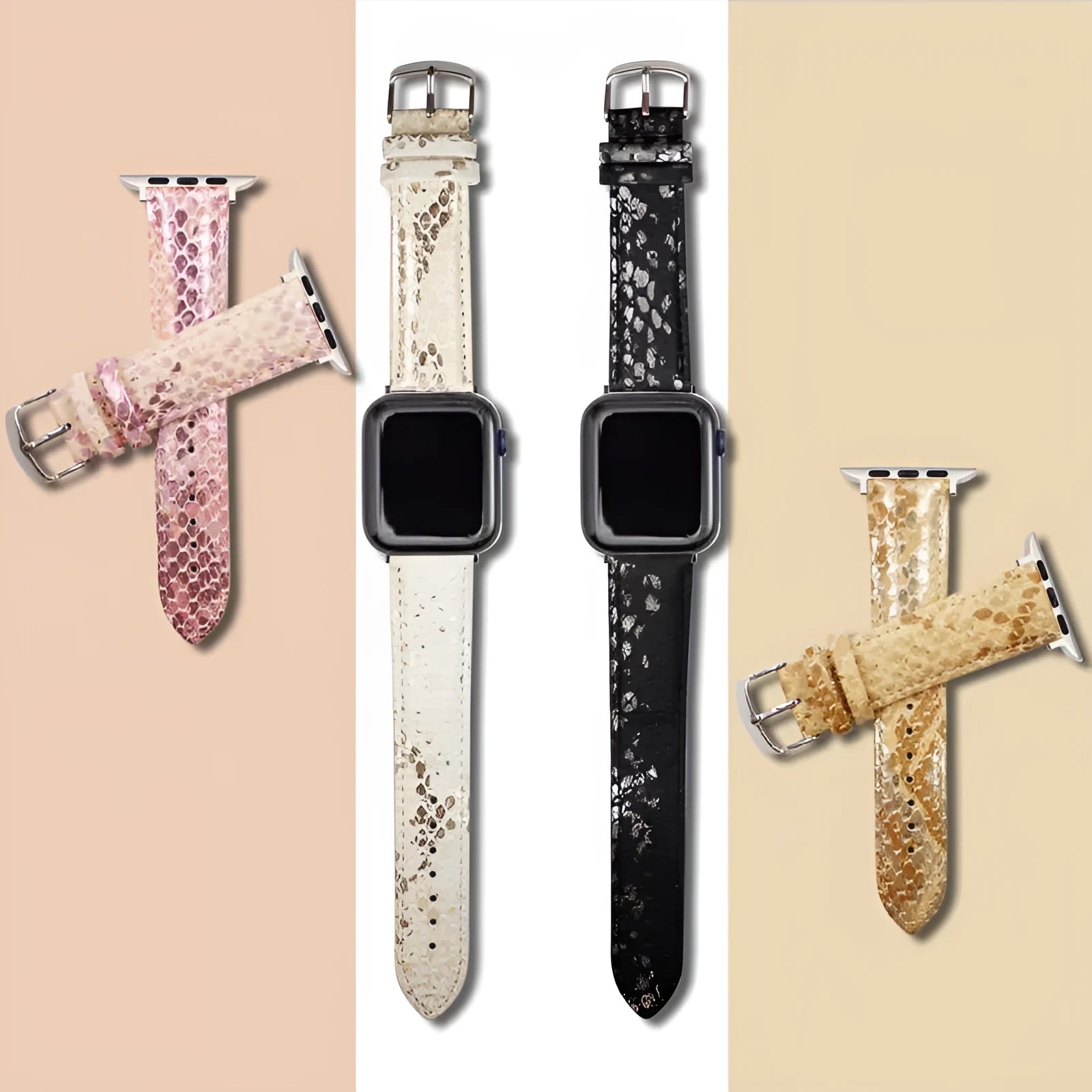PU leopard print watch strap for Apple Watch 38mm and 42mm in a colour variant