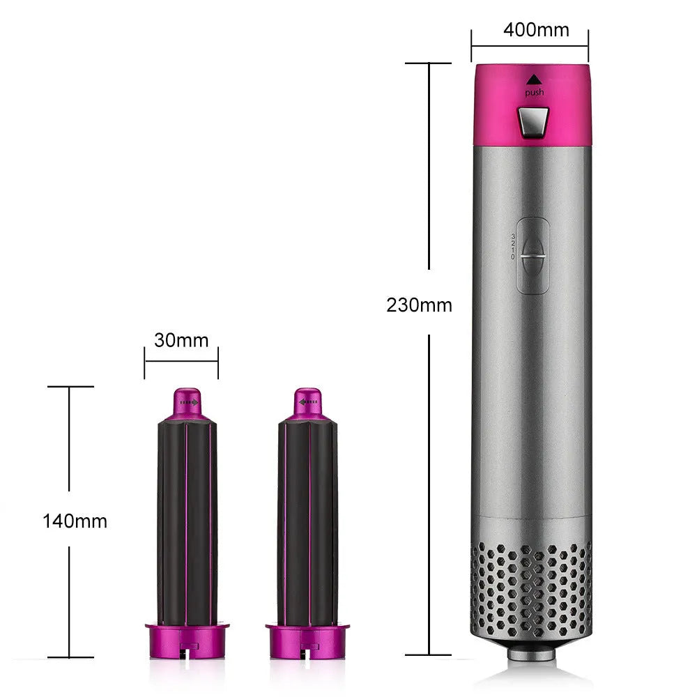 Multifunctional hot air curling iron in pink or white, plastic body, constant temperature hair care, with storage box options