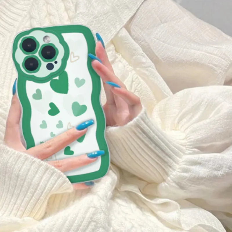 Transparent TPU phone case for iPhone with striped design in blue bear colour