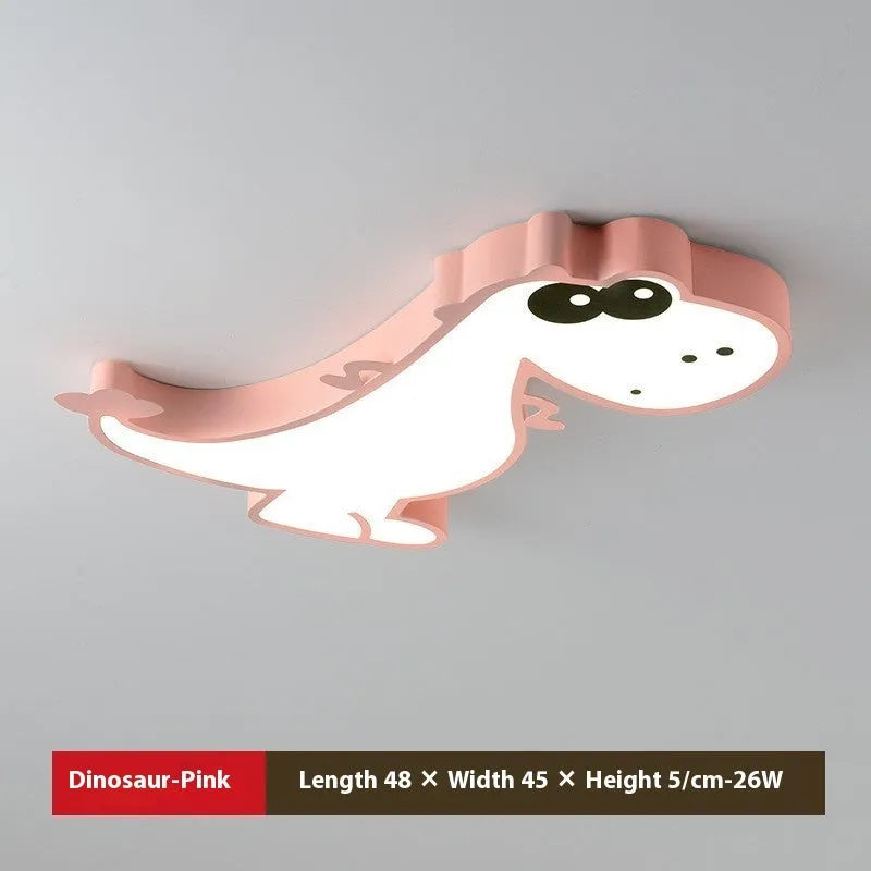 48cm green dinosaur ceiling light with adjustable dimming for children's bedrooms