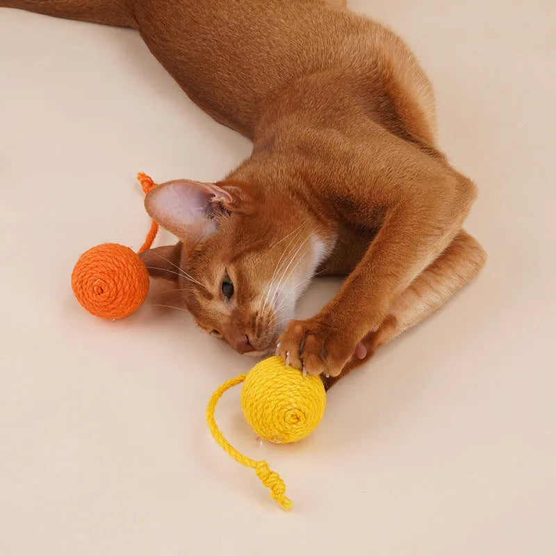 Cat toy set with teaser stick, catnip ball, and four interactive toys in blue, green, or red yellow blue colours