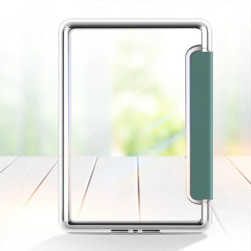 Magnetic acrylic leather flip cover for Kindle Paperwhite, Dark Night Green colour, front view