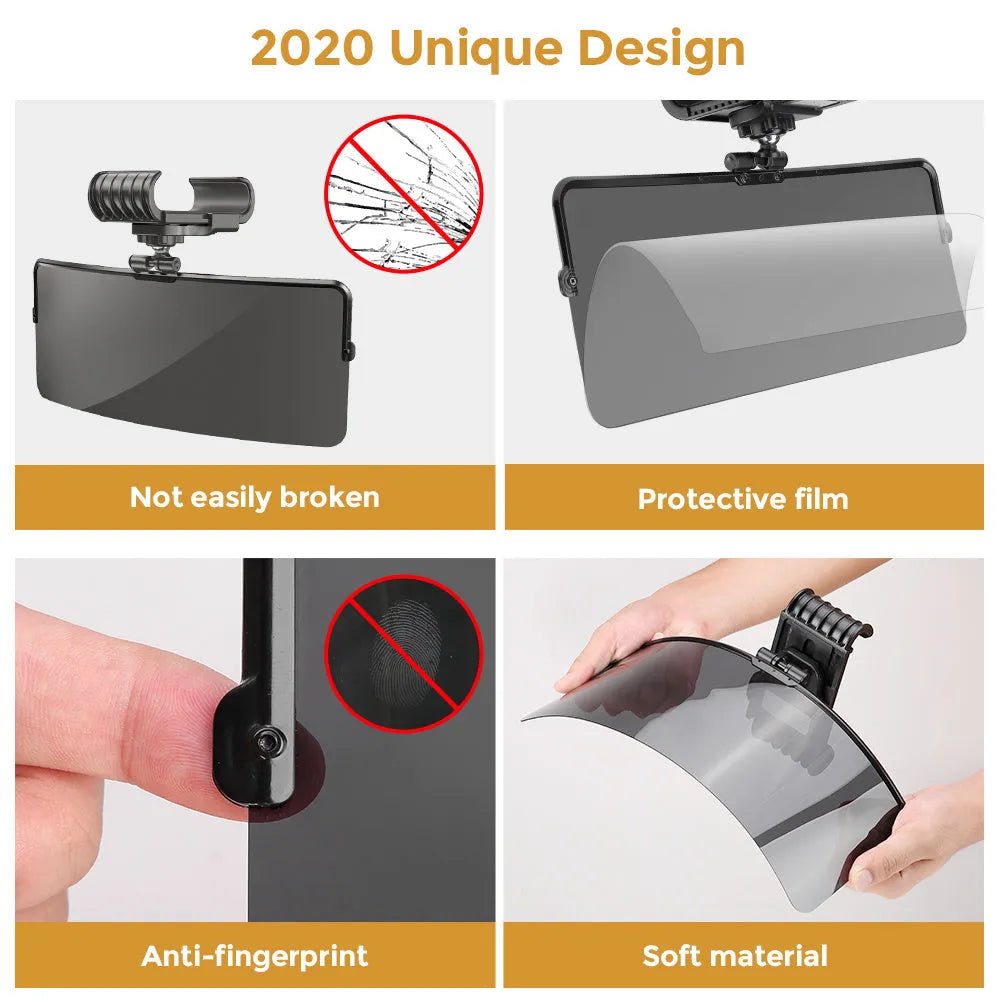 Polarized car sun visor, universal track-type, adjustable, 180g plastic, anti-glare and UV protection, ordinary or polarizing board