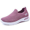 Women's casual soft bottom breathable mesh sneakers flat heel PVC sole in solid colour