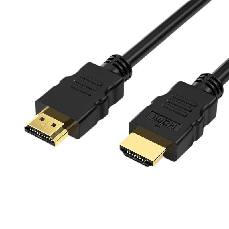 Black gold-plated HDMI cable for TV set-top box and computer monitor, multiple lengths available