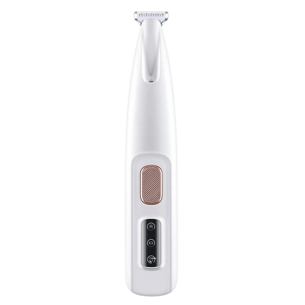 White dog paw trimmer with LED light and 18mm widen blade for pet grooming