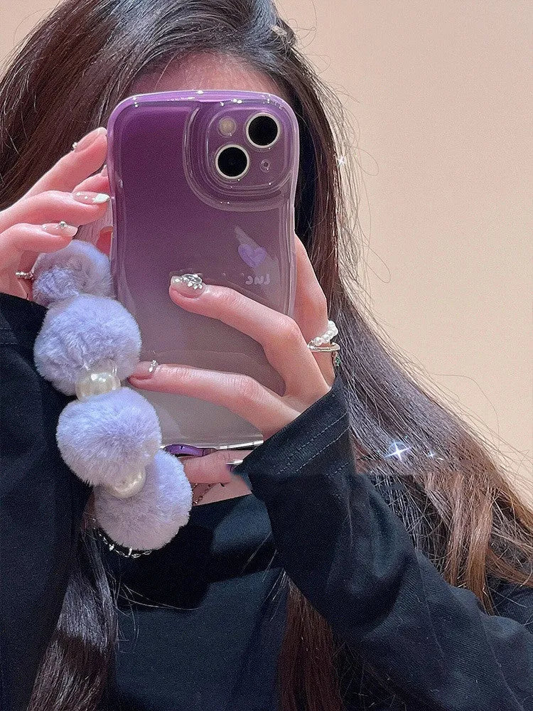 Purple tinged TPU mobile phone case with fall prevention for iPhone 13 Pro Max