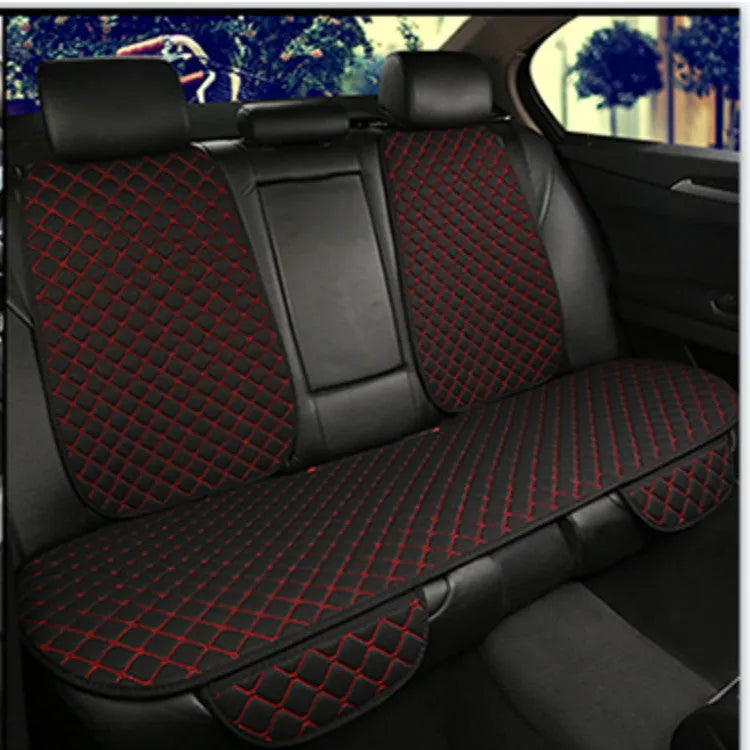Universal linen car seat cushion with non-slip backing in multiple colour options for vehicle seat protection