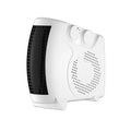 Small white electric heater for desktop use with dimensions 290mm wide by 2240mm long