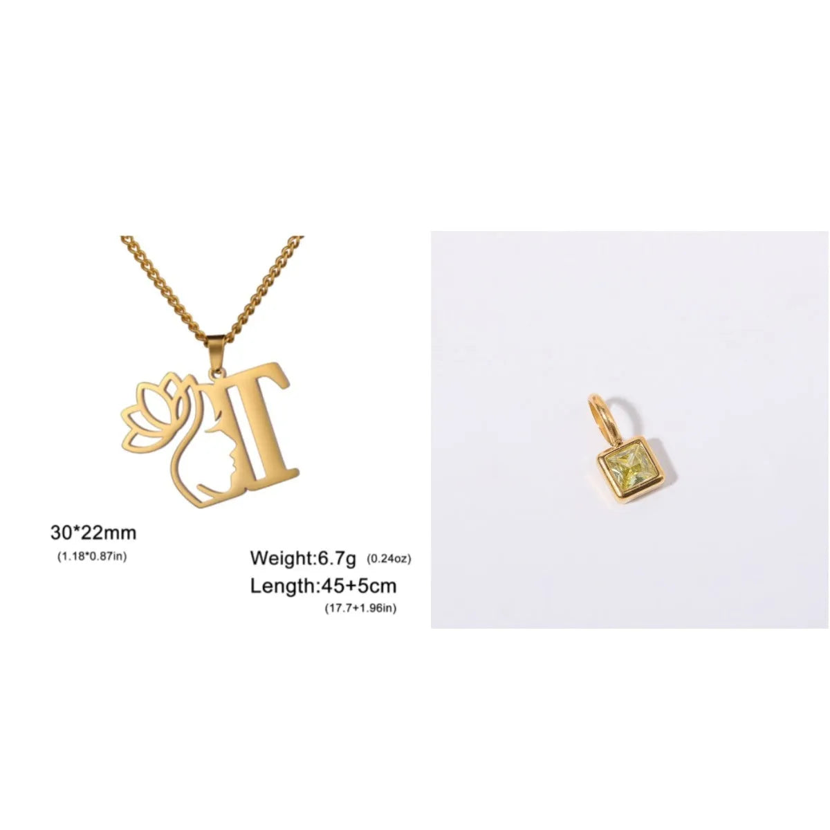 Stainless steel cross chain necklace with electroplated finish in gold or silver colour with included pendant