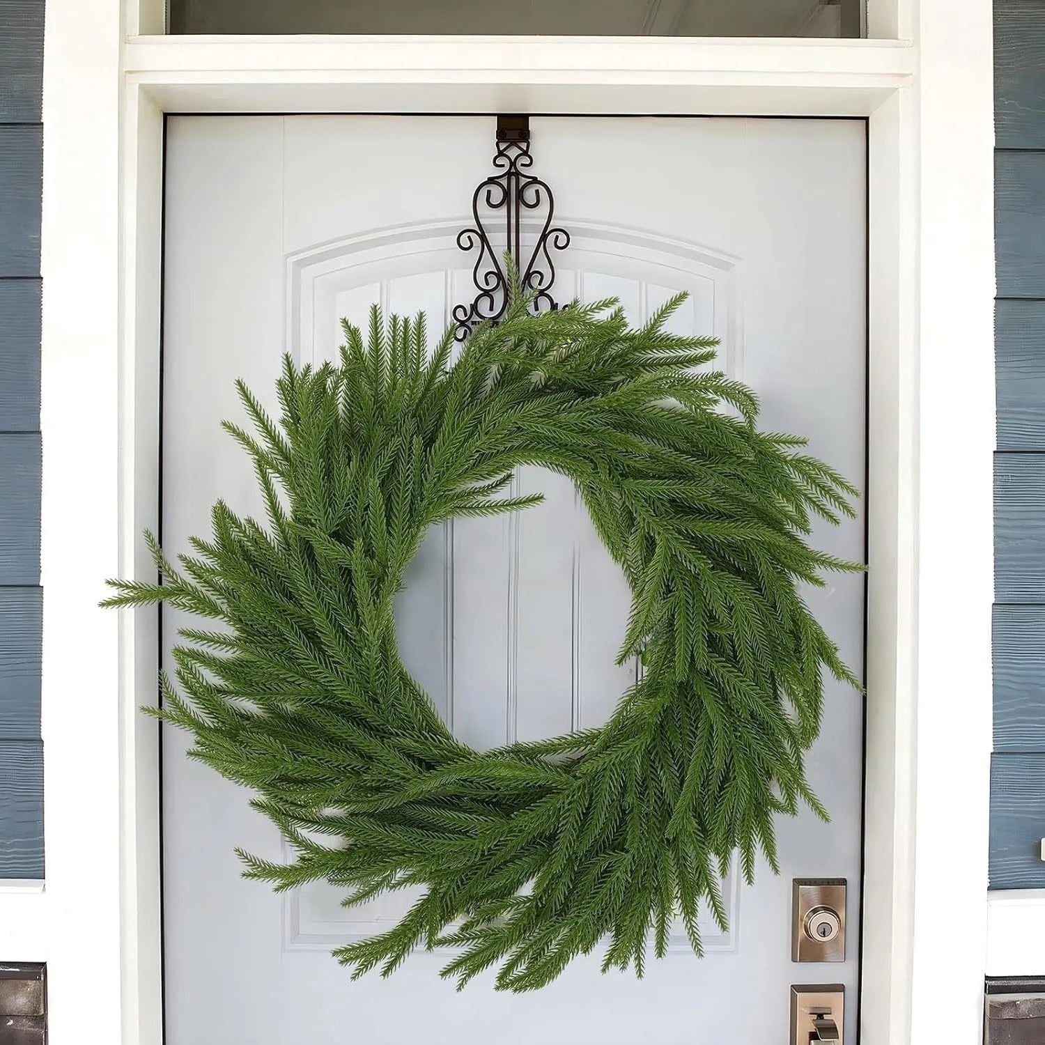 PE Feel artificial plastic leaf garland in American country style for front door decoration.