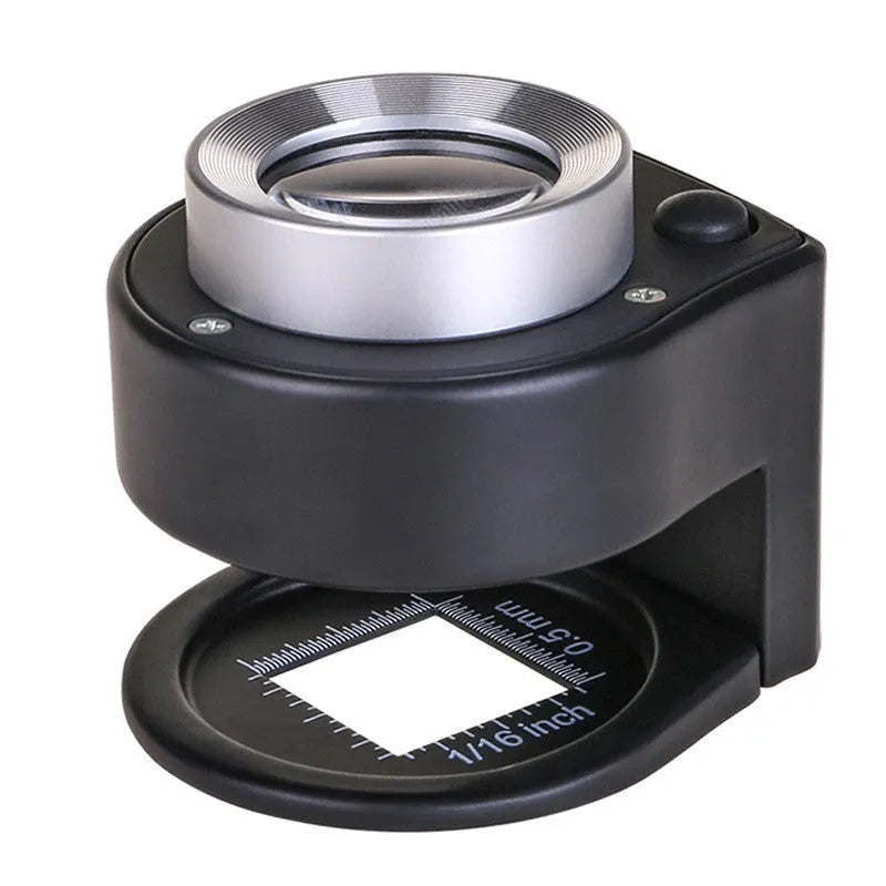 30x full metal magnifier with 6 LED light, graduated scale, 26 mm lens, black or white
