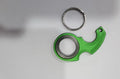 Metal rotating keychain with karambit style texture in five colours black red green silver yellow