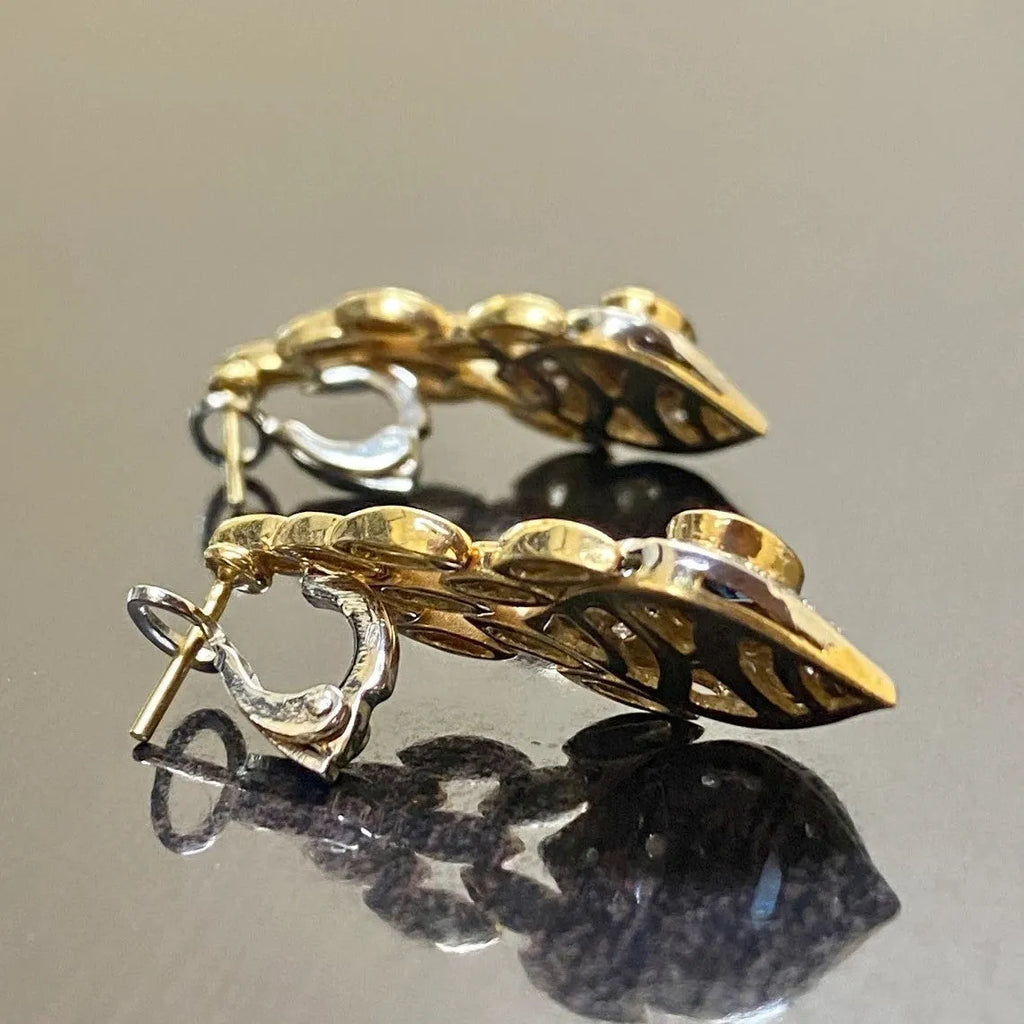 Pair of snake motif earrings for women in imitation gold electroplated alloy, fashion OL style