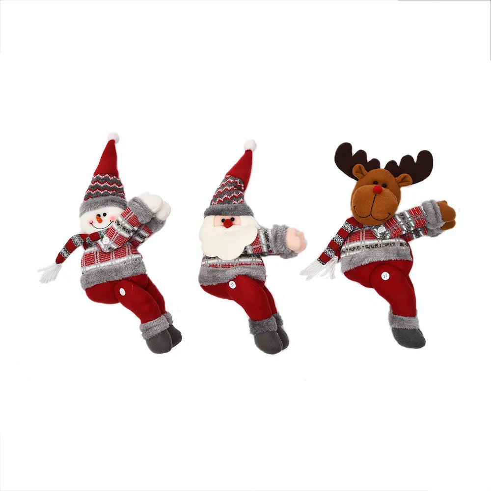 Cloth Christmas curtain decorative button in Santa Claus design for festive home decor