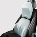 Memory foam car lumbar pillow and matching headrest with geometric pattern in choice of four colours