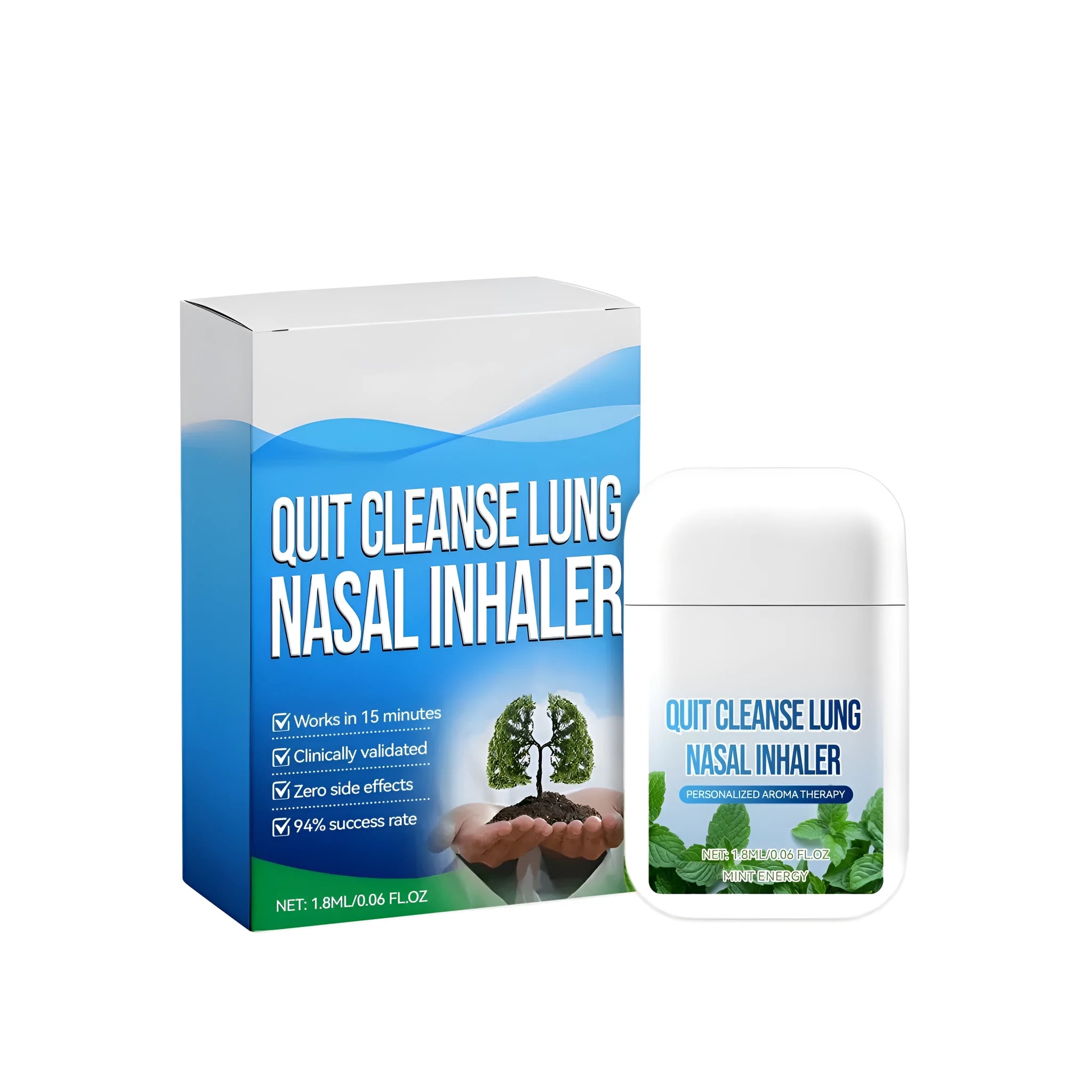 Mint soothing nasal suction device with 1.8ml capacity herbal formula