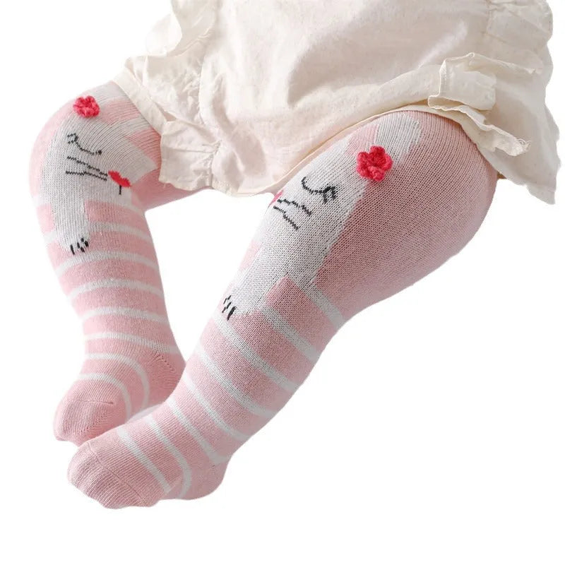 Combed cotton pantyhose leggings for baby, high-waist, four colour options, 0-12 months Asian sizing