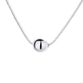 Small ball pendant on delicate 925 silver clavicle necklace with round YFL376 design